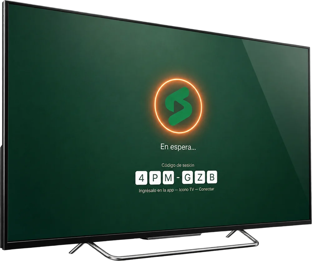 TV mostrando el código para emparejarla con Spacify